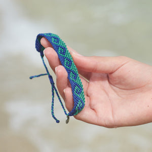 4Ocean Bali Wave Bracelet Blue& Earth Green